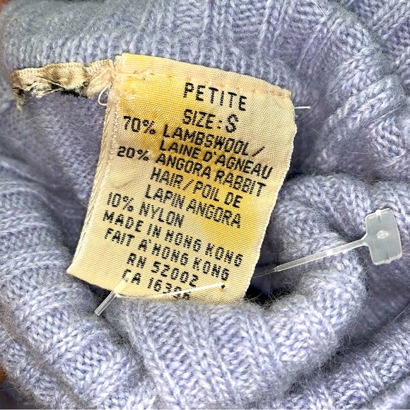 🆕 Vintage 80s Lambswool Angora Rabbit Hair Sweater Dress Small Blue Soft Summer - Picture 5 of 7